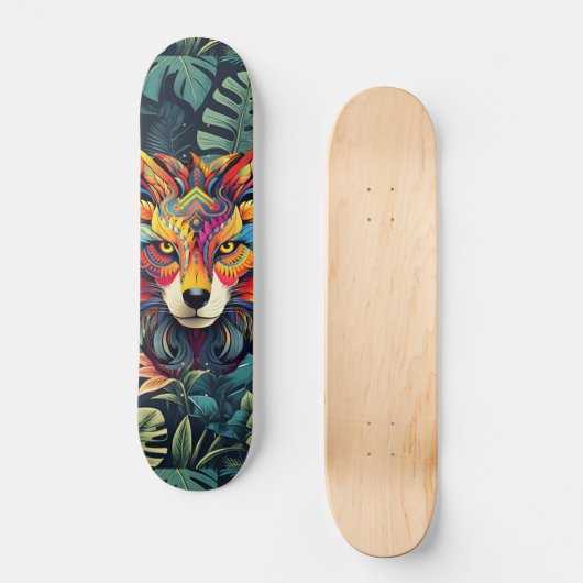 Boho Jungle Wolf Skateboard (Recto)