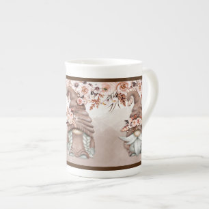 Boho Kabouters Beenderporselein Mok