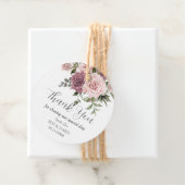Boho kaneel Roos Blush Roze Bloemen Bruiloft Bedankjes Labels (In situ)
