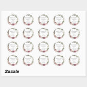 Boho kaneel Roos Blush Roze Bloemen bruiloft gunst Ronde Sticker (Vel)