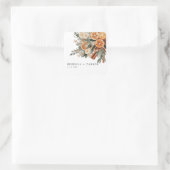 Boho kaneel Winter botanische bruiloft sticker (Tas)