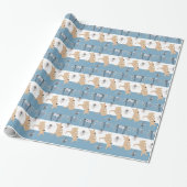 Boho Kangaroo Boy Baby shower Wrapping Paper Cadeaupapier (Uitgerold)