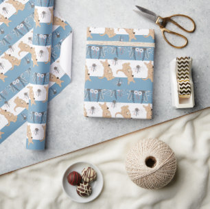 Boho kangoeroe jongen babyshower inpakpapier