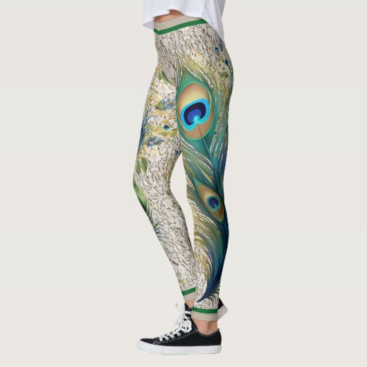 Boho kant en pauwenveren leggings (Links)