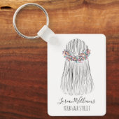 Boho-kapsalon Bloemenkrans Bruidskapsel Sleutelhanger (Voorkant)