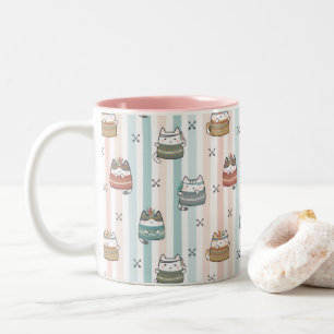 Boho Katten Tribale Patroon Tweekleurige Koffiemok