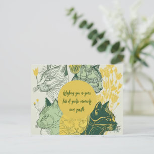 Boho Kattenliefhebber Verjaardag Briefkaart