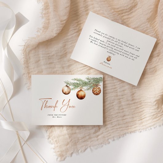 Boho Kerst Bruiloft Feest Winter Bedankkaart