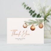 Boho Kerst Bruiloft Feest Winter Bedankkaart (Staand voorkant)