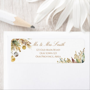 Boho Kerst elegante waterverf Etiket