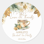 Boho Kerst winter bruids-shower theepartij favorie Ronde Sticker (Voorkant)