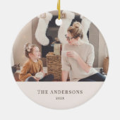 Boho kerstbomen Dusty Pink Holiday Foto Keramisch Ornament (Achterkant)