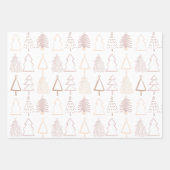Boho kerstbomen Falala Dusty Pink Holiday Inpakpapier Vel (Voorkant)