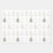 Boho kerstbomen Falala Green Holiday Inpakpapier Vel (Voorkant)