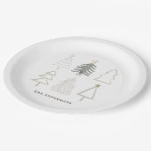 Boho kerstbomen Green Holiday Papieren Bordje (Gekanteld)