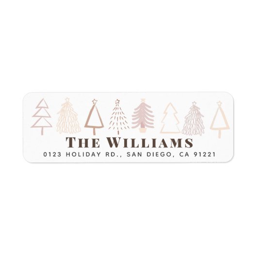 Boho Kerstbomen Holiday Adres Etiket (Voorkant)