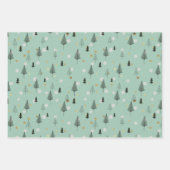 Boho Kerstbomen Holiday Inpakpapier Vel (Voorkant 2)