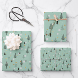 Boho Kerstbomen Holiday Inpakpapier Vel