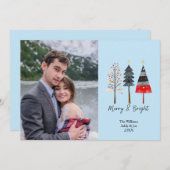 Boho kerstbomen Schattigee aangepaste foto vakanti Feestdagenkaart (Voorkant / Achterkant)