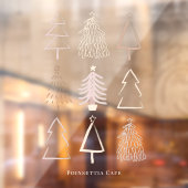 Boho Kerstbomen Stof Roze Raamfolie Raamsticker (Vel 2)