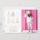 Boho kerstbomen Winter Wonderland Birthday Kaart (Voorkant)
