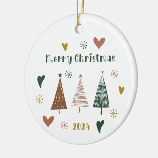 Boho kerstboom keramisch ornament (Links)