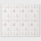 Boho Kerstboom Pattern Dusty Pink Holiday Cadeaupapier (Vlak)