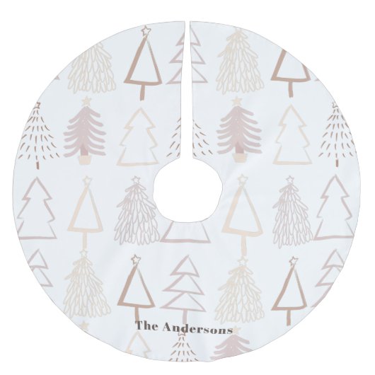 Boho Kerstboom Pattern Dusty Pink Holiday Kerstboom Rok (Voorkant)