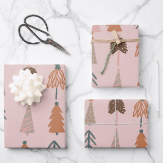 Boho kerstboompatroon  inpakpapier vel