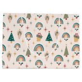 Boho kerstcadeauzak groot cadeauzakje (Achterkant)