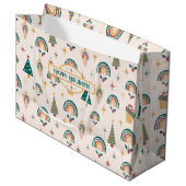 Boho kerstcadeauzak groot cadeauzakje (Voorkant Gekanteld)