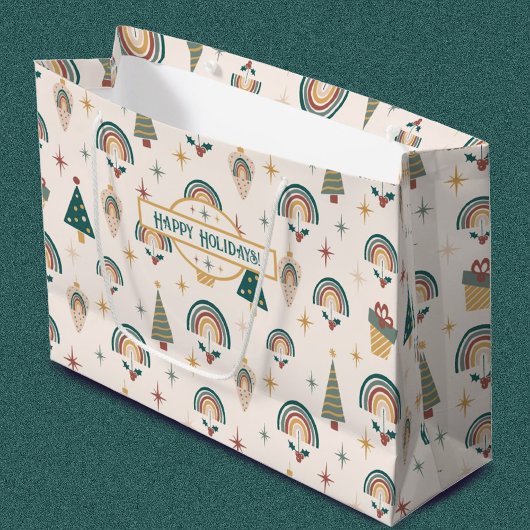 Boho kerstcadeauzak groot cadeauzakje