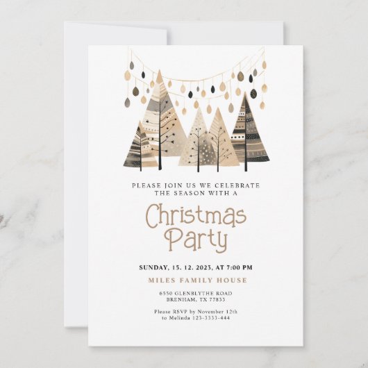 Boho Kerstfeest uitnodiging (Voorkant)