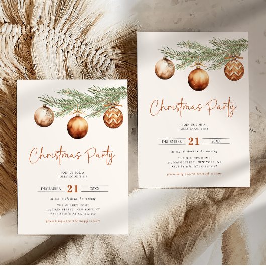 Boho Kerstfeest Winter Uitnodiging