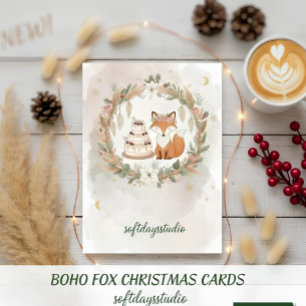 Boho Kerstkaart Vos - Whimsical Woodl