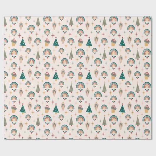 Boho Kerstmis Cadeaupapier (Vlak)