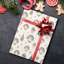 Boho Kerstmis Cadeaupapier
