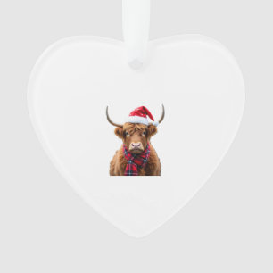 Boho Kerstmis Highland Koe T-Shirt (2) Ornament