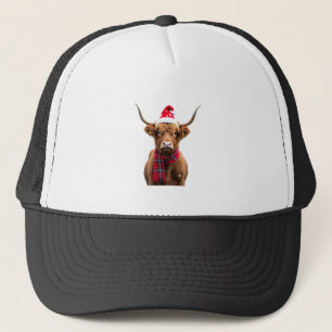 Boho Kerstmis Hoogland Koe T-Shirt (4) Trucker Pet