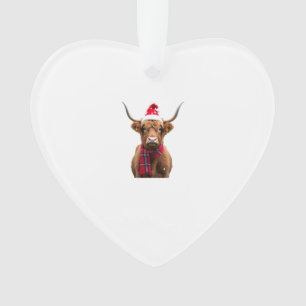 Boho Kerstmis Kerstmis Hoogland Koe T-Shirt (4) Ornament