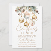 Boho Kerstmis lunchpartij besneeuwde waterverf Kaart (Voorkant)