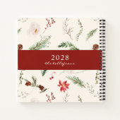 Boho Kerstplanner Poinsettia Groen Notitieboek (Achterkant)