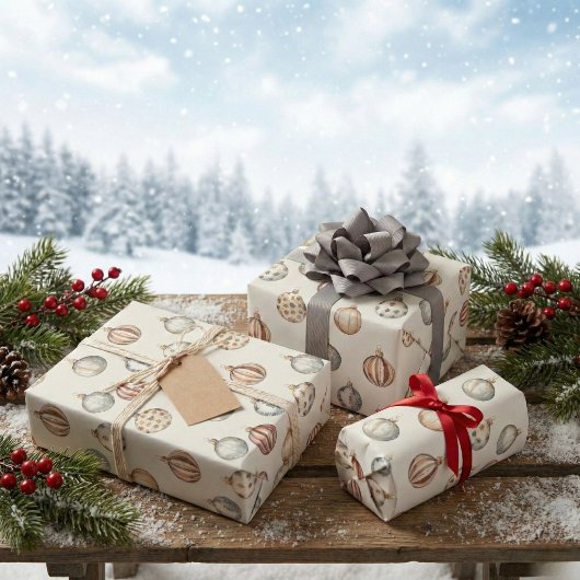 Boho Kerstversieringen Warm  Winter Inpakpapier Vel