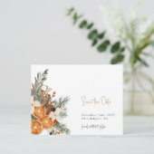 Boho Kerstwinter red de datum briefkaart (Staand voorkant)