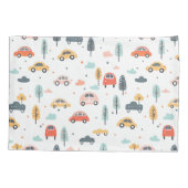 Boho Kinder auto's, bomen en wolkenpatronen Kussensloop (Achterkant)