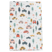 Boho Kinder auto's, bomen en wolkenpatronen Medium Cadeauzakje (Voorkant)