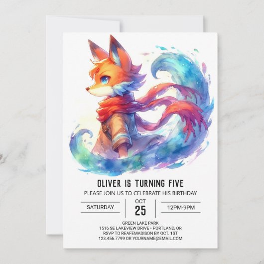 Boho Kinderen Fox Verjaardag Kaart (Voorkant)