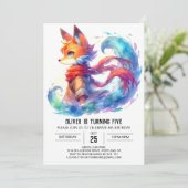Boho Kinderen Fox Verjaardag Kaart (Staand voorkant)