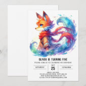 Boho Kinderen Fox Verjaardag Kaart (Voorkant / Achterkant)
