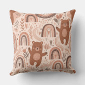 Boho-kinderkamer teddyberen met regenbogen -aardet kussen (Achterkant)